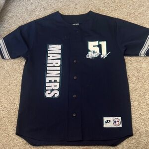 Kids Mariners Navy Button-Up Baseball Jersey - Size Kids
